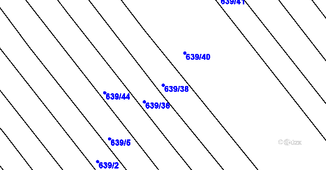 Parcela st. 639/38 v KÚ Choryně, Katastrální mapa
