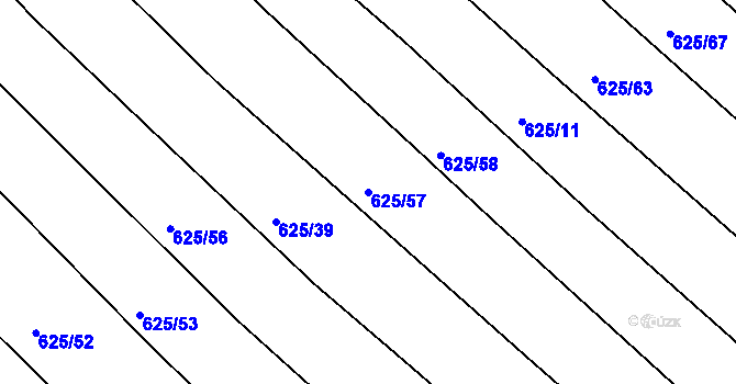 Parcela st. 625/57 v KÚ Choryně, Katastrální mapa