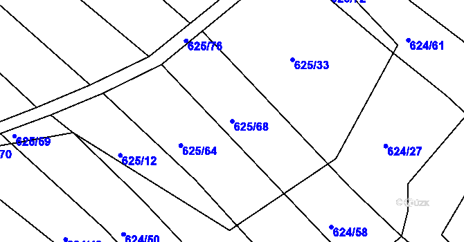 Parcela st. 625/68 v KÚ Choryně, Katastrální mapa
