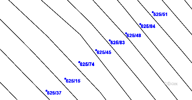 Parcela st. 625/45 v KÚ Choryně, Katastrální mapa