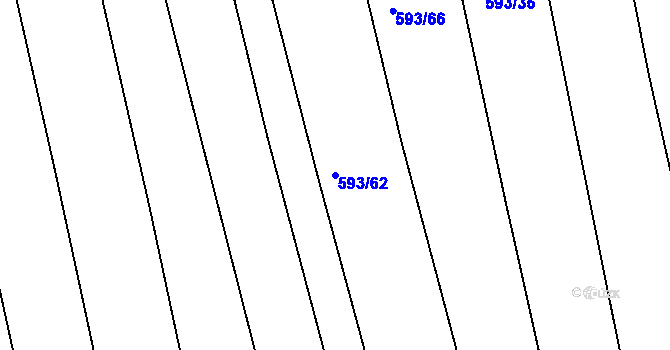 Parcela st. 593/62 v KÚ Choryně, Katastrální mapa