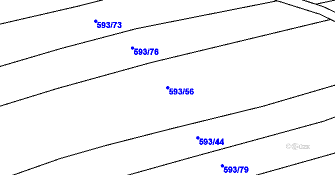 Parcela st. 593/56 v KÚ Choryně, Katastrální mapa