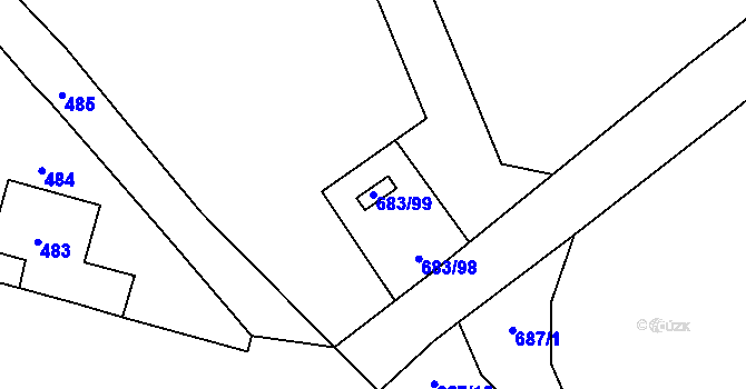 Parcela st. 683/99 v KÚ Choryně, Katastrální mapa