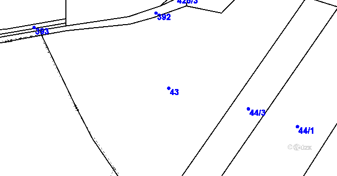 Parcela st. 43 v KÚ Choťánky, Katastrální mapa