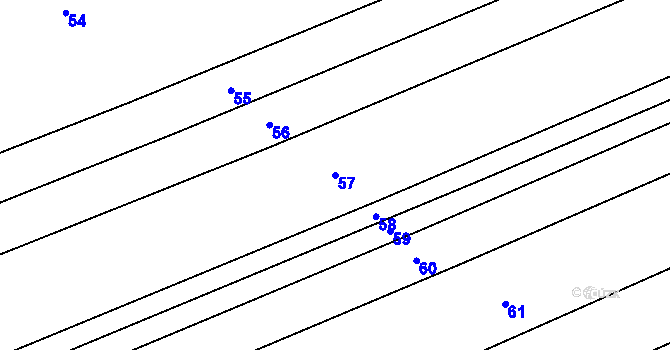 Parcela st. 57 v KÚ Choťánky, Katastrální mapa