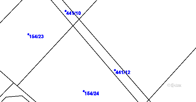 Parcela st. 441/11 v KÚ Choťánky, Katastrální mapa