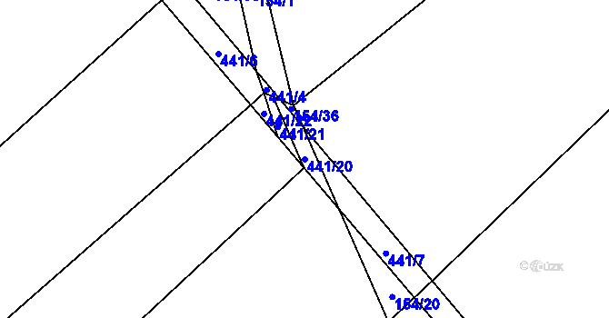 Parcela st. 441/20 v KÚ Choťánky, Katastrální mapa