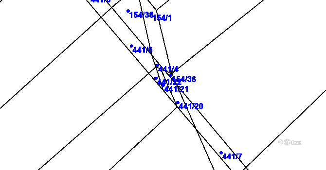 Parcela st. 441/21 v KÚ Choťánky, Katastrální mapa