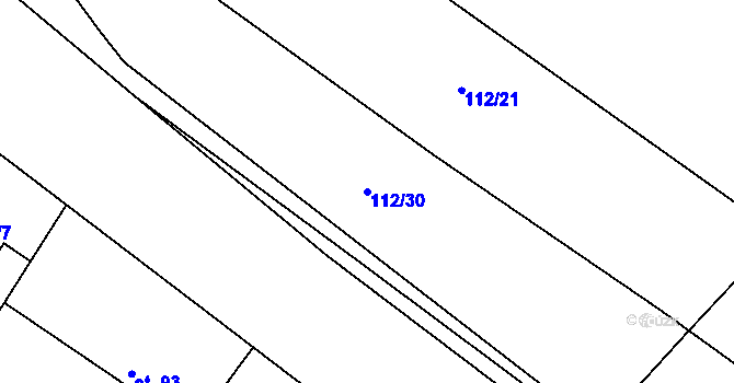 Parcela st. 112/30 v KÚ Choťánky, Katastrální mapa
