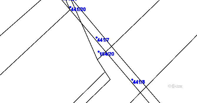 Parcela st. 154/20 v KÚ Choťánky, Katastrální mapa