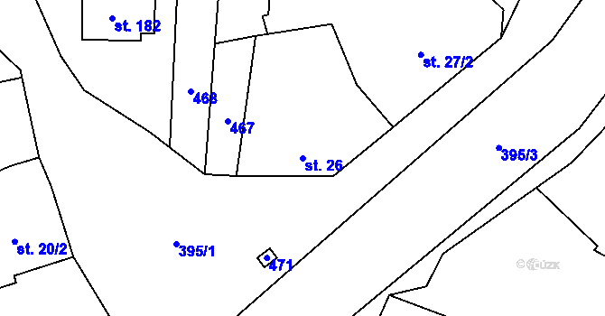 Parcela st. 26 v KÚ Choťánky, Katastrální mapa