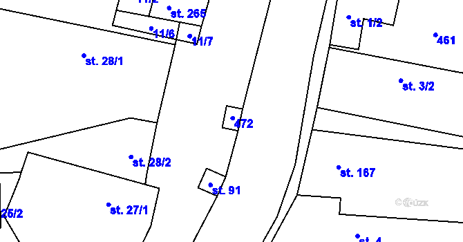 Parcela st. 113 v KÚ Choťánky, Katastrální mapa