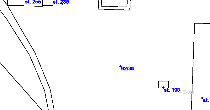 Parcela st. 142 v KÚ Choťánky, Katastrální mapa
