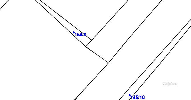 Parcela st. 154/10 v KÚ Choťánky, Katastrální mapa