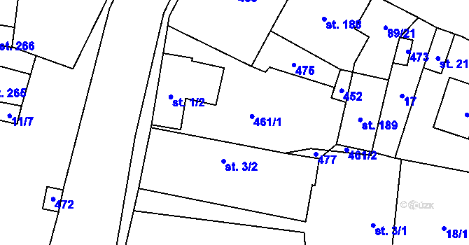 Parcela st. 461 v KÚ Choťánky, Katastrální mapa