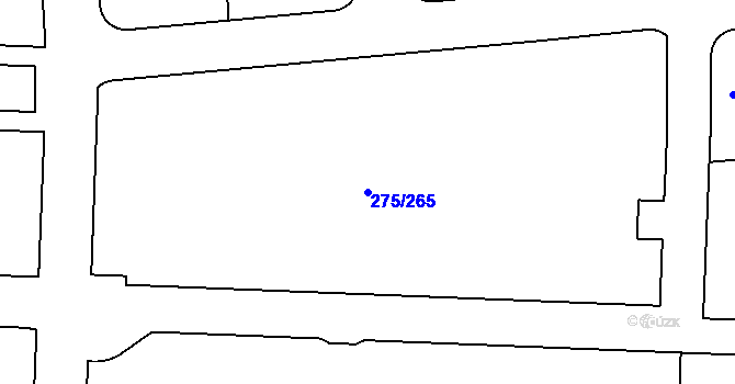 Parcela st. 275/265 v KÚ Choťánky, Katastrální mapa