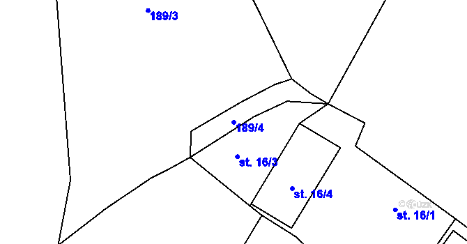 Parcela st. 189/4 v KÚ Mašovice, Katastrální mapa