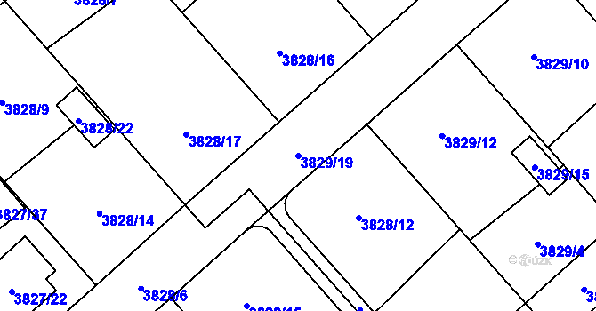 Parcela st. 3829/19 v KÚ Chotěboř, Katastrální mapa