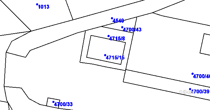 Parcela st. 4715/15 v KÚ Chotěboř, Katastrální mapa