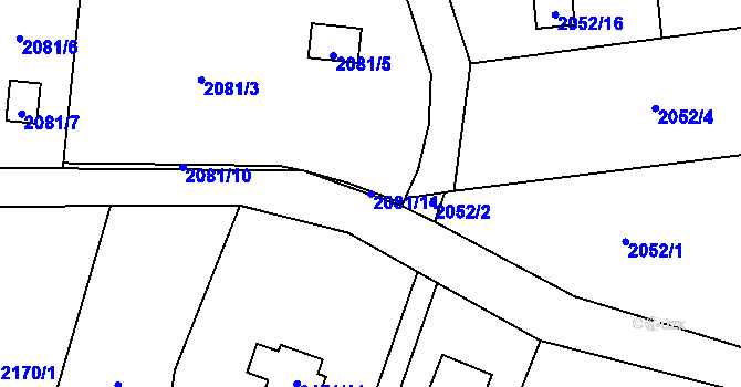 Parcela st. 2081/11 v KÚ Chotěboř, Katastrální mapa