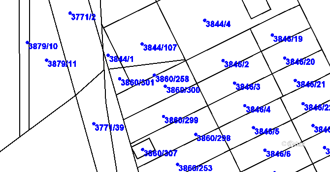Parcela st. 3860/300 v KÚ Chotěboř, Katastrální mapa