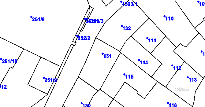 Parcela st. 131 v KÚ Chotěboř, Katastrální mapa