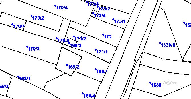 Parcela st. 171/1 v KÚ Chotěboř, Katastrální mapa