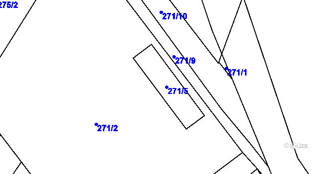 Parcela st. 271/5 v KÚ Chotěboř, Katastrální mapa
