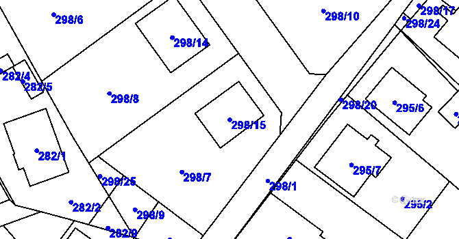 Parcela st. 298/15 v KÚ Chotěboř, Katastrální mapa