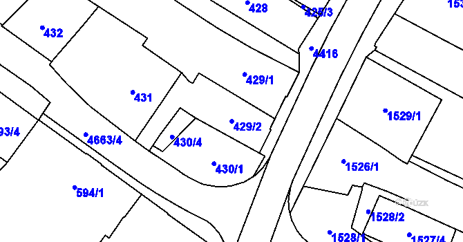 Parcela st. 429/2 v KÚ Chotěboř, Katastrální mapa