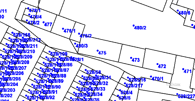 Parcela st. 475 v KÚ Chotěboř, Katastrální mapa