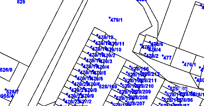 Parcela st. 479/2 v KÚ Chotěboř, Katastrální mapa