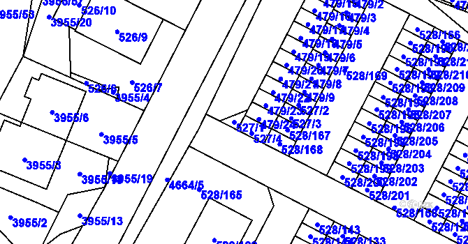 Parcela st. 527/1 v KÚ Chotěboř, Katastrální mapa