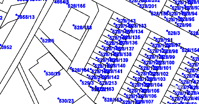 Parcela st. 528/149 v KÚ Chotěboř, Katastrální mapa