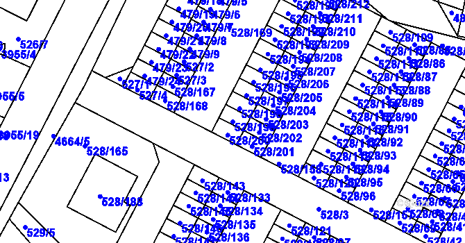 Parcela st. 528/199 v KÚ Chotěboř, Katastrální mapa