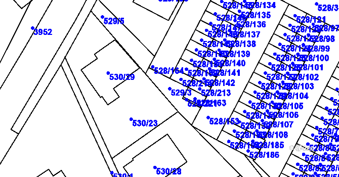 Parcela st. 529/3 v KÚ Chotěboř, Katastrální mapa