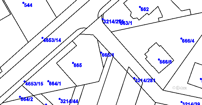 Parcela st. 666/1 v KÚ Chotěboř, Katastrální mapa