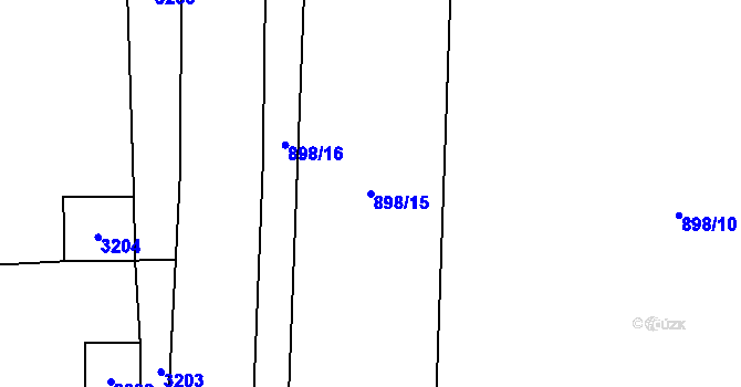 Parcela st. 898/15 v KÚ Chotěboř, Katastrální mapa