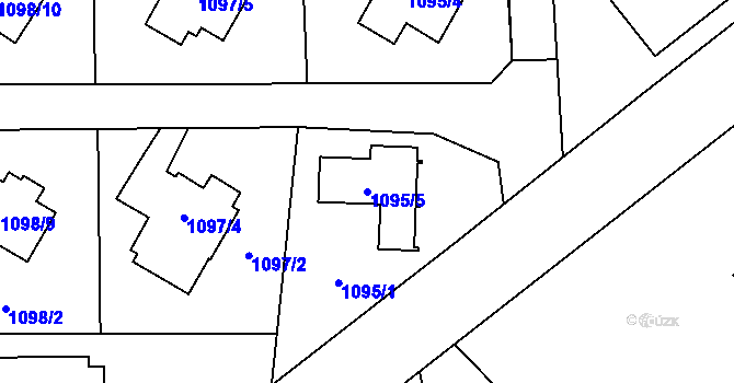 Parcela st. 1095/5 v KÚ Chotěboř, Katastrální mapa