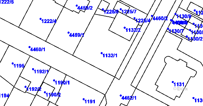 Parcela st. 1132/1 v KÚ Chotěboř, Katastrální mapa