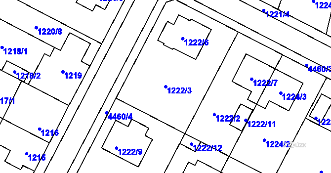 Parcela st. 1222/3 v KÚ Chotěboř, Katastrální mapa