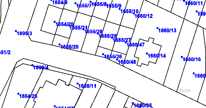 Parcela st. 1655/26 v KÚ Chotěboř, Katastrální mapa