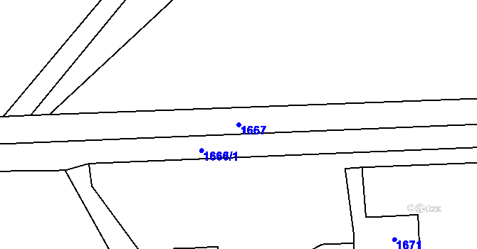 Parcela st. 1667 v KÚ Chotěboř, Katastrální mapa