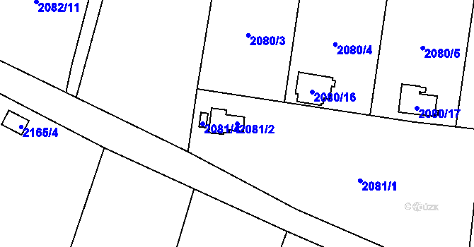 Parcela st. 2081/2 v KÚ Chotěboř, Katastrální mapa