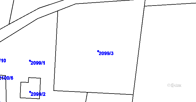 Parcela st. 2099/3 v KÚ Chotěboř, Katastrální mapa