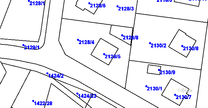 Parcela st. 2128/5 v KÚ Chotěboř, Katastrální mapa