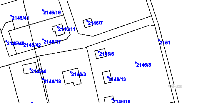 Parcela st. 2146/6 v KÚ Chotěboř, Katastrální mapa