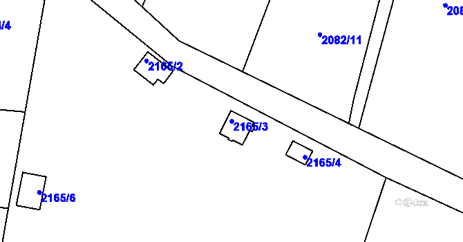 Parcela st. 2165/3 v KÚ Chotěboř, Katastrální mapa