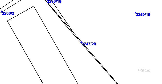 Parcela st. 2247/20 v KÚ Chotěboř, Katastrální mapa