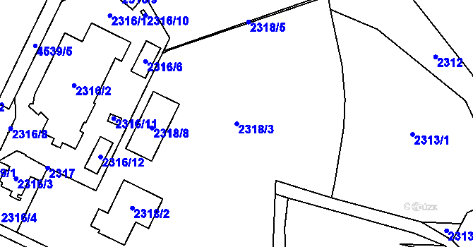 Parcela st. 2318/3 v KÚ Chotěboř, Katastrální mapa